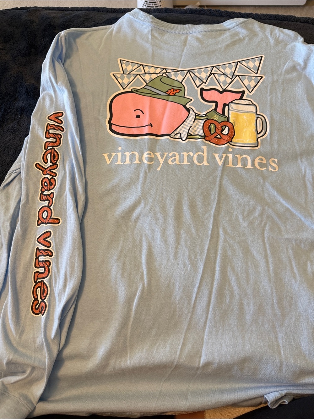 Vineyard Vines Light Blue Whale Oktoberfest Graphic Long Sleeve